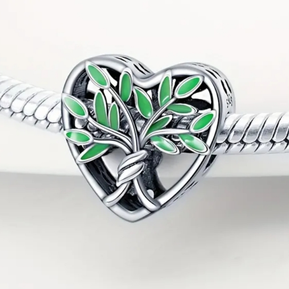 Life Tree Charm Stamped Sterling Silver 925 - Picture 3 of 5